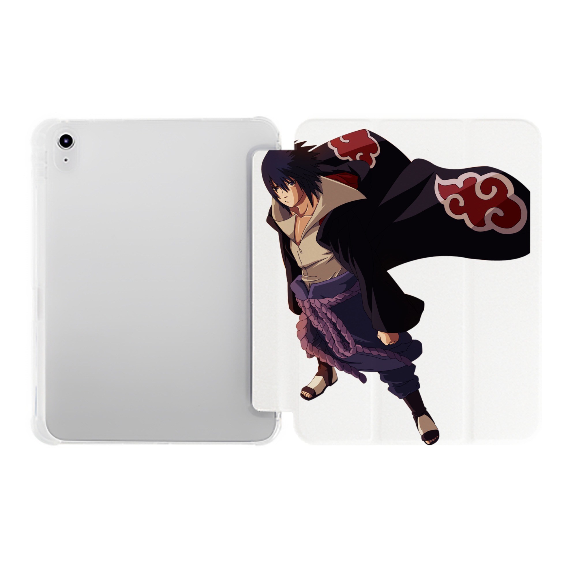 （画像用） NARUTO -ナルト- うちは サスケ Uchiha Sasuke IPad ケース ペン収納付き 三つ折りスタンド PUレザー×シリコン 対応機種9.5/10.5/10.9インチ